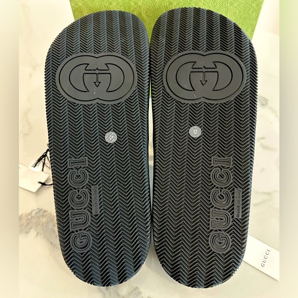 Gucci Rubber Web Stripe Slide Sandals - Picture 6 of 8